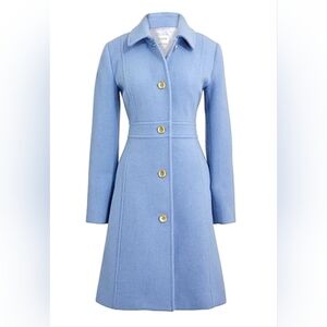 J. Crew Factory Periwinkle Blue Wool Blend Lady Day Coat. Ladies Size 14